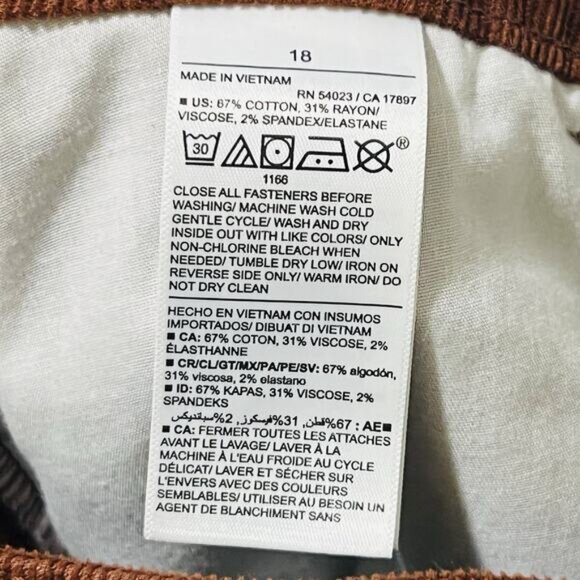 Old Navy Women's Higher High Rise Flare Brown Corduroy Pants Size 18 Y2K Retro - Picture 6 of 9